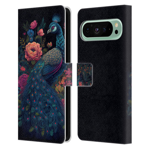 JK Stewart Graphics Peacock In Night Garden Leather Book Wallet Case Cover For Google Pixel 9 Pro XL