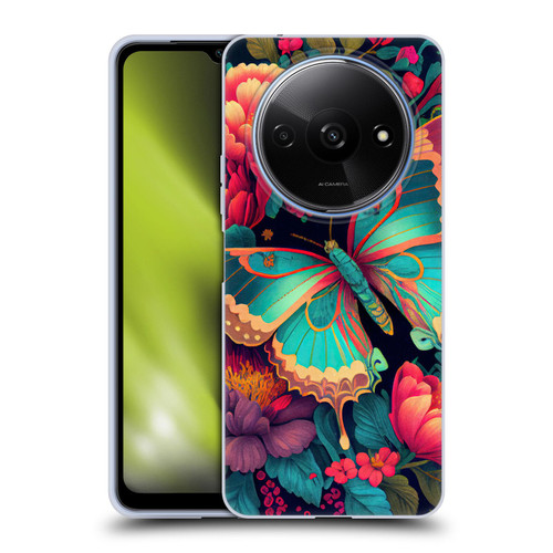 JK Stewart Art Butterfly And Flowers Soft Gel Case for Xiaomi Redmi A3