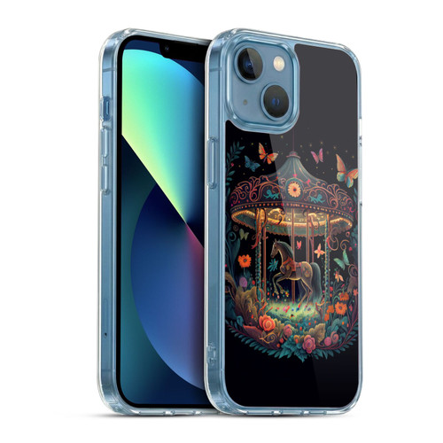 JK Stewart Graphics Carousel Dark Knight Garden Soft Gel Case for Apple iPhone 13 Mini