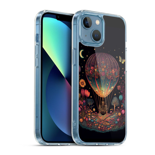 JK Stewart Graphics Hot Air Balloon Garden Soft Gel Case for Apple iPhone 13 Mini