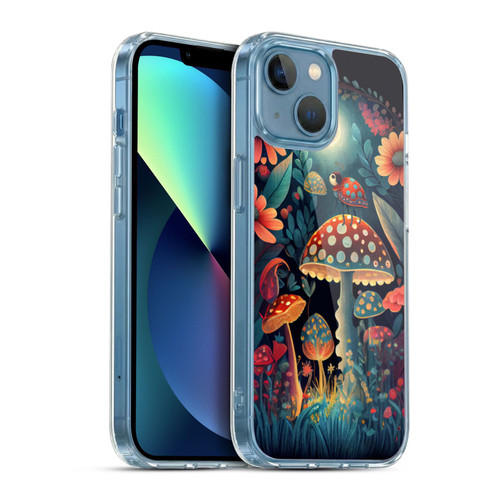 JK Stewart Graphics Ladybug On Mushroom Soft Gel Case for Apple iPhone 13 Mini