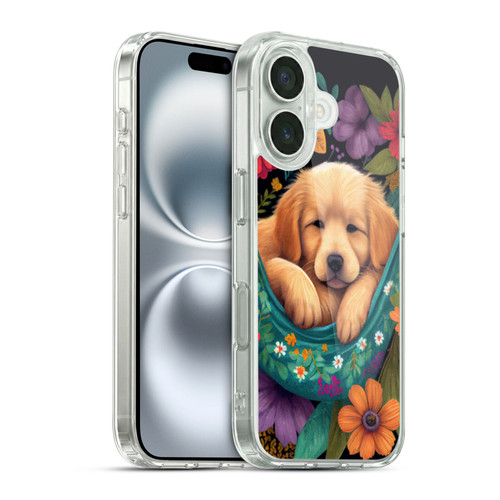 JK Stewart Graphics Golden Retriever In Hammock Soft Gel Case for Apple iPhone 16