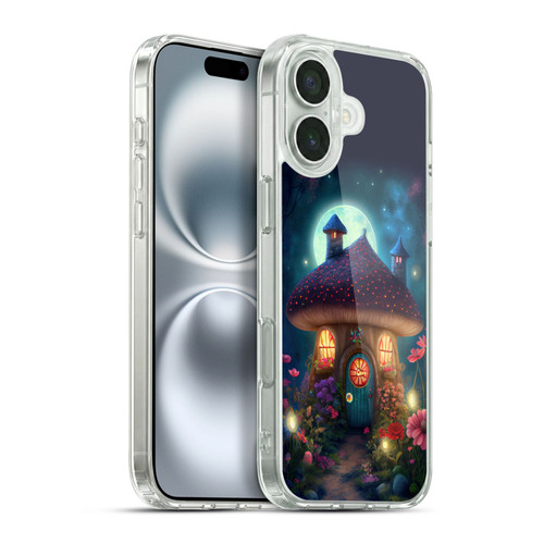 JK Stewart Graphics Mushroom House Soft Gel Case for Apple iPhone 16 Plus