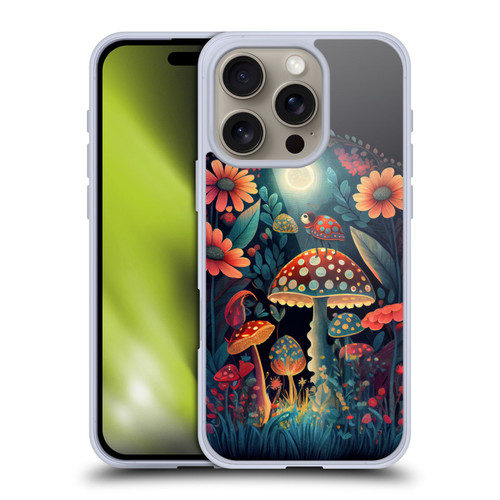 JK Stewart Graphics Ladybug On Mushroom Soft Gel Case for Apple iPhone 16 Pro