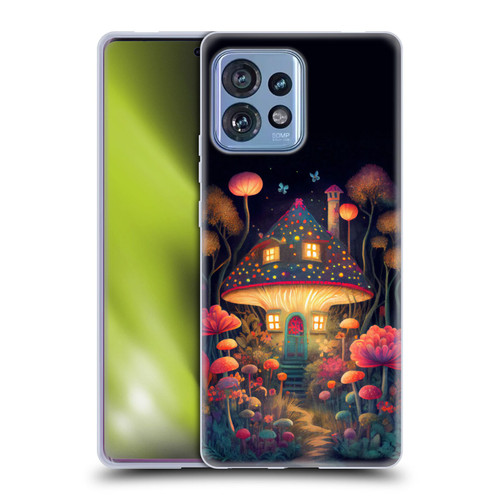 JK Stewart Graphics Mushroom Cottage Night Garden Soft Gel Case for Motorola Moto Edge 40 Pro