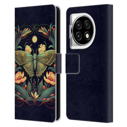 JK Stewart Graphics Lunar Moth Night Garden Leather Book Wallet Case Cover For OPPO OnePlus Ace 3 5G
