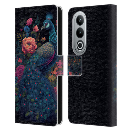 JK Stewart Graphics Peacock In Night Garden Leather Book Wallet Case Cover For OPPO OnePlus Ace 3V 5G