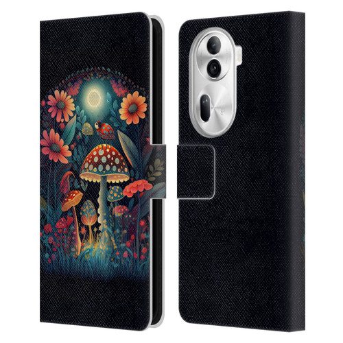 JK Stewart Graphics Ladybug On Mushroom Leather Book Wallet Case Cover For OPPO Reno11