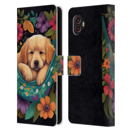 JK Stewart Graphics Golden Retriever In Hammock Leather Book Wallet Case Cover For Samsung Galaxy Xcover6 Pro/Pro2