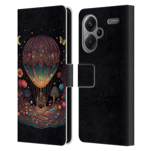 JK Stewart Graphics Hot Air Balloon Garden Leather Book Wallet Case Cover For Xiaomi Redmi Note 13 Pro Plus 5G