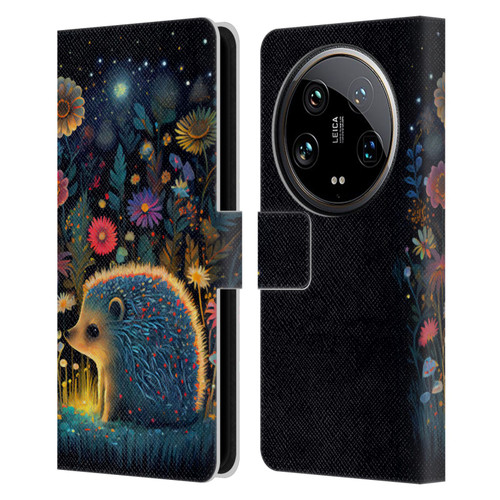 JK Stewart Graphics Little Hedgehog Leather Book Wallet Case Cover For Xiaomi 14 Ultra