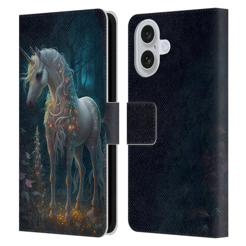 JK Stewart Key Art Unicorn Leather Book Wallet Case Cover For Apple iPhone 16