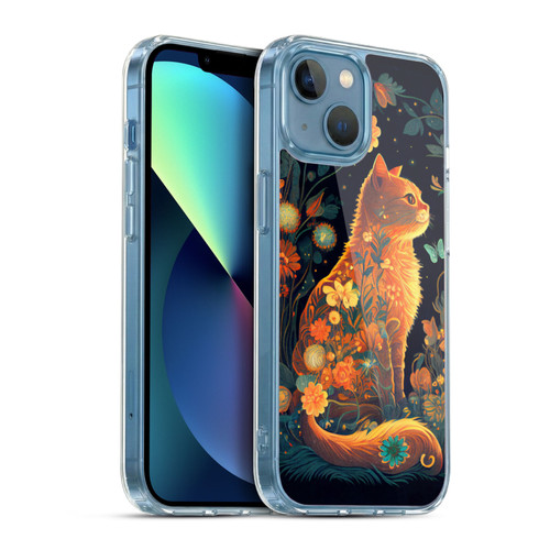 JK Stewart Key Art Orange Cat Sitting Soft Gel Case for Apple iPhone 13 Mini & MagSafe