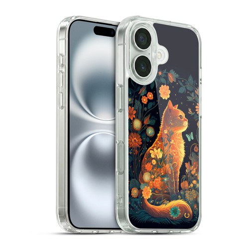 JK Stewart Key Art Orange Cat Sitting Soft Gel Case for Apple iPhone 16 & MagSafe