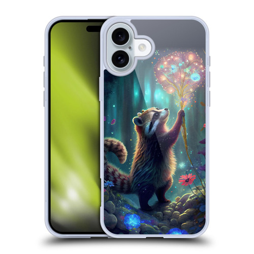JK Stewart Key Art Raccoon Soft Gel Case for Apple iPhone 16 Plus