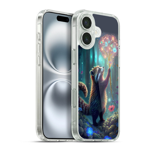 JK Stewart Key Art Raccoon Soft Gel Case for Apple iPhone 16 Plus & MagSafe