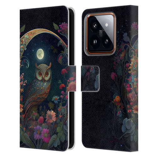 JK Stewart Key Art Owl Leather Book Wallet Case Cover For Xiaomi 14