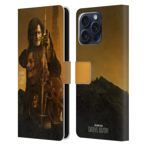 The Walking Dead: Daryl Dixon Key Art Double Exposure Leather Book Wallet Case Cover For Apple iPhone 16 Pro Max
