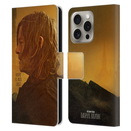The Walking Dead: Daryl Dixon Key Art Hope Is Not Lost Leather Book Wallet Case Cover For Apple iPhone 16 Pro