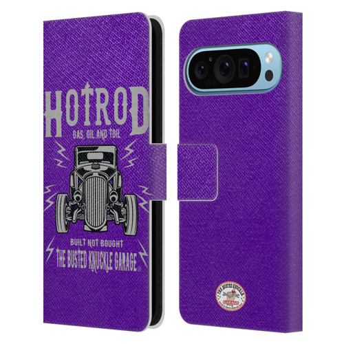 Busted Knuckle Garage Graphics Hot Rod Leather Book Wallet Case Cover For Google Pixel 9 / Pixel 9 Pro