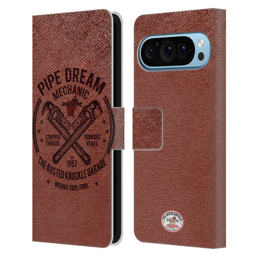 Busted Knuckle Garage Graphics Pipe Dream Leather Book Wallet Case Cover For Google Pixel 9 / Pixel 9 Pro