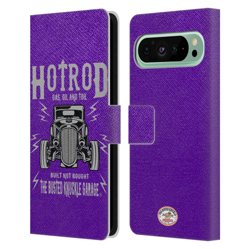 Busted Knuckle Garage Graphics Hot Rod Leather Book Wallet Case Cover For Google Pixel 9 Pro XL