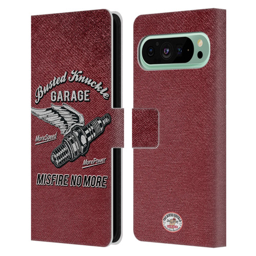 Busted Knuckle Garage Graphics Misfire Leather Book Wallet Case Cover For Google Pixel 9 Pro XL