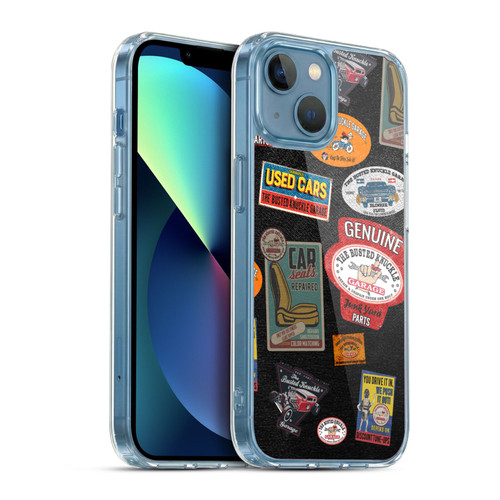 Busted Knuckle Garage Graphics Patches Soft Gel Case for Apple iPhone 13 Mini & MagSafe