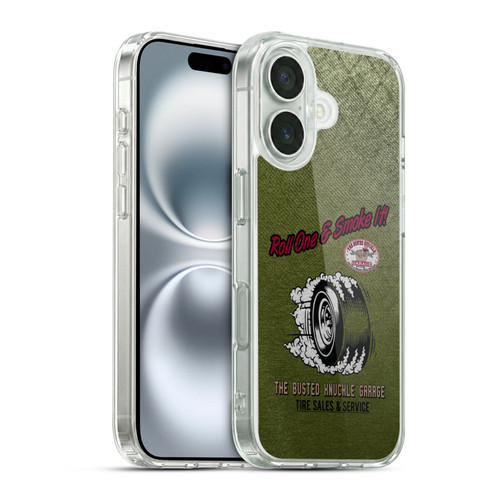 Busted Knuckle Garage Graphics Tire Soft Gel Case for Apple iPhone 16 & MagSafe