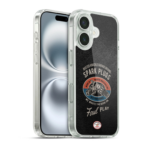 Busted Knuckle Garage Graphics Spark Plugs Soft Gel Case for Apple iPhone 16 & MagSafe