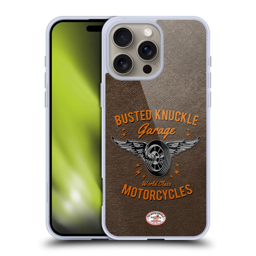 Busted Knuckle Garage Graphics Motorcycles Soft Gel Case for Apple iPhone 16 Pro Max