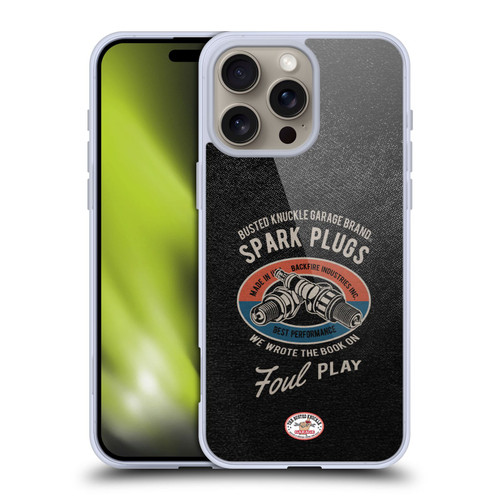 Busted Knuckle Garage Graphics Spark Plugs Soft Gel Case for Apple iPhone 16 Pro Max