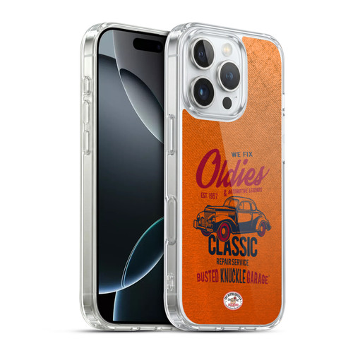 Busted Knuckle Garage Graphics Classic Soft Gel Case for Apple iPhone 16 Pro & MagSafe