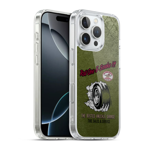 Busted Knuckle Garage Graphics Tire Soft Gel Case for Apple iPhone 16 Pro & MagSafe
