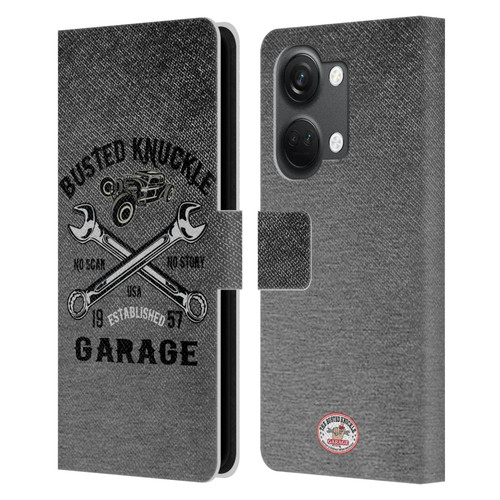 Busted Knuckle Garage Graphics No Scar Leather Book Wallet Case Cover For OnePlus Nord 3 5G