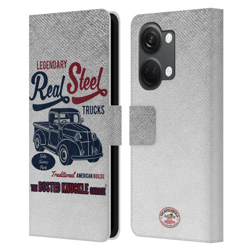 Busted Knuckle Garage Graphics Real Steel Leather Book Wallet Case Cover For OnePlus Nord 3 5G