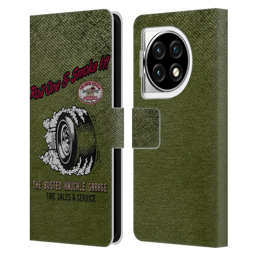 Busted Knuckle Garage Graphics Tire Leather Book Wallet Case Cover For OPPO OnePlus Ace 3 5G