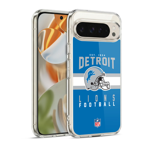 NFL Detroit Lions Graphics Helmet Typography Soft Gel Case for Google Pixel 9 / Pixel 9 Pro