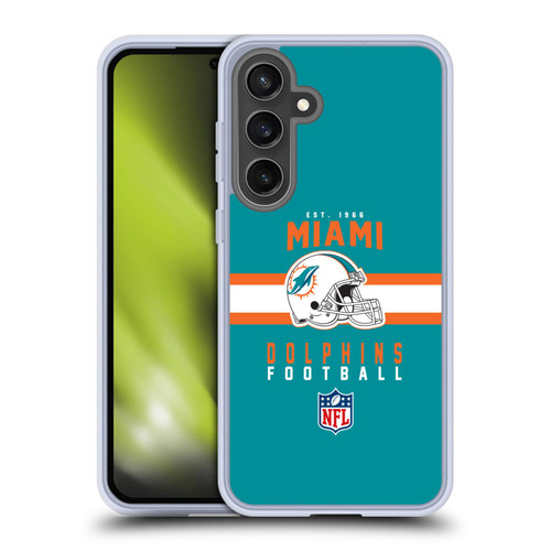 NFL Miami Dolphins Graphics Helmet Typography Soft Gel Case for Samsung Galaxy S24 FE