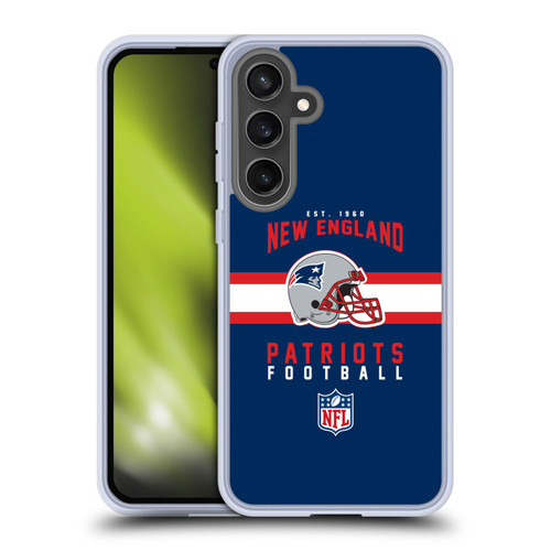 NFL New England Patriots Graphics Helmet Typography Soft Gel Case for Samsung Galaxy S24 FE