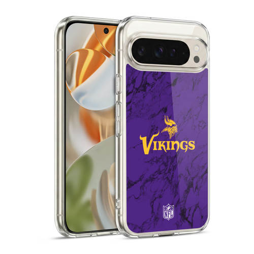 NFL Minnesota Vikings Graphics Coloured Marble Soft Gel Case for Google Pixel 9 / Pixel 9 Pro
