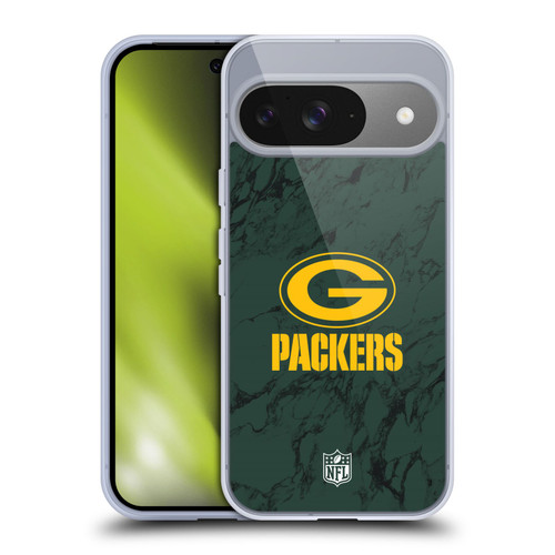NFL Green Bay Packers Graphics Coloured Marble Soft Gel Case for Google Pixel 9 / Pixel 9 Pro