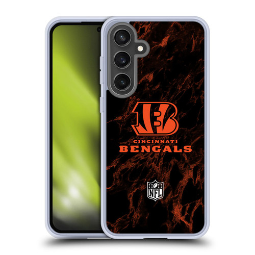 NFL Cincinnati Bengals Graphics Coloured Marble Soft Gel Case for Samsung Galaxy S24 FE