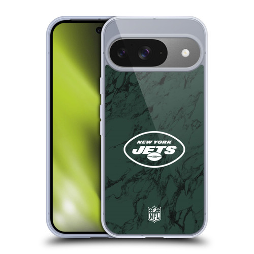 NFL New York Jets Graphics Coloured Marble Soft Gel Case for Google Pixel 9 / Pixel 9 Pro