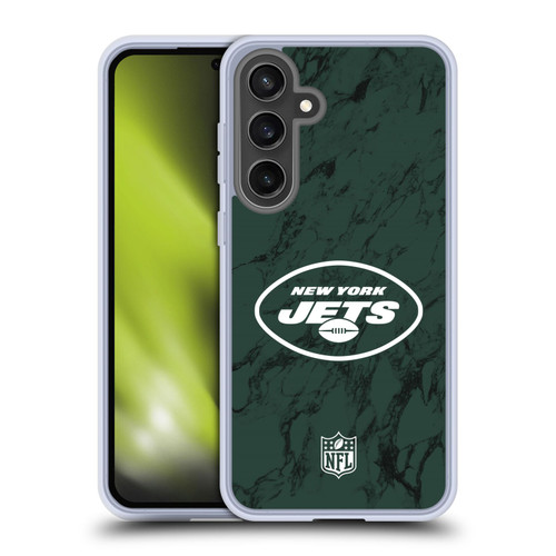 NFL New York Jets Graphics Coloured Marble Soft Gel Case for Samsung Galaxy S24 FE