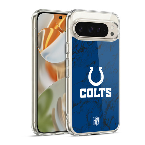NFL Indianapolis Colts Graphics Coloured Marble Soft Gel Case for Google Pixel 9 / Pixel 9 Pro