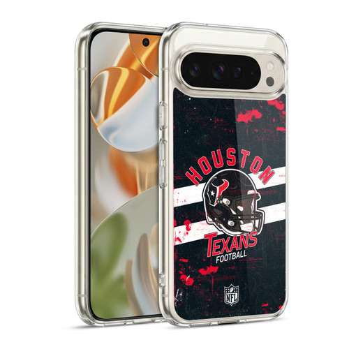 NFL Houston Texans Logo Art Helmet Distressed Soft Gel Case for Google Pixel 9 / Pixel 9 Pro