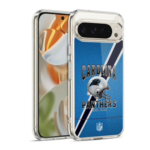 NFL Carolina Panthers Logo Art Football Stripes Soft Gel Case for Google Pixel 9 / Pixel 9 Pro