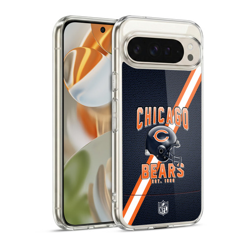 NFL Chicago Bears Logo Art Football Stripes Soft Gel Case for Google Pixel 9 / Pixel 9 Pro