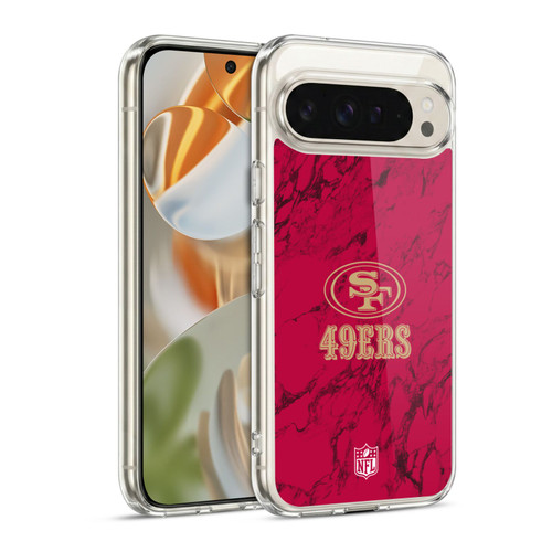 NFL San Francisco 49ers Graphics Coloured Marble Soft Gel Case for Google Pixel 9 / Pixel 9 Pro